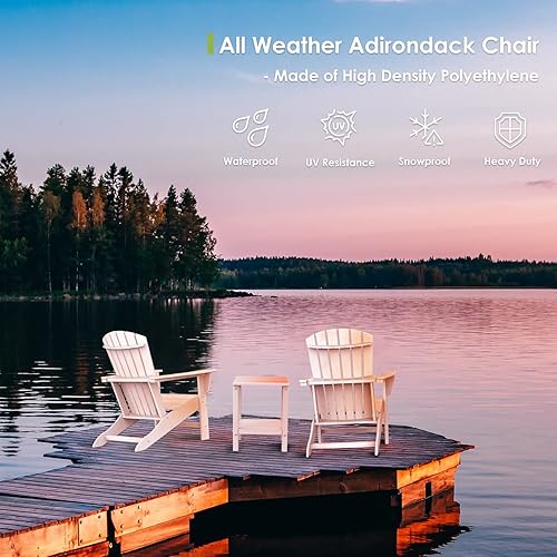 Miniatura 4 de Adirondack - Sillas para hoguera de polietileno de alta densidad para todo tipo de clima, silla de plástico para terraza, patio trasero, exterior,