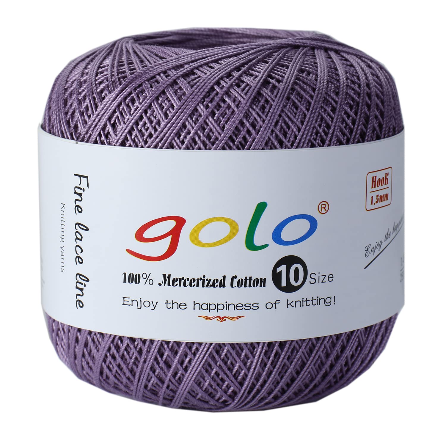 golo Cotton Crochet Thread Balls Size 10 Cotton Knitting Thread Yarn for Crochet Purple-621