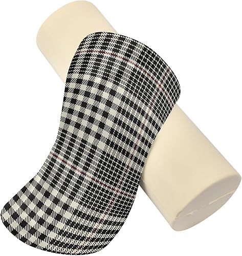 Miniatura 2 de Almohada cervical para aliviar el dolor de cuello, a cuadros, color negro, blanco y rojo, almohada de espuma viscoelástica, almohada cervical