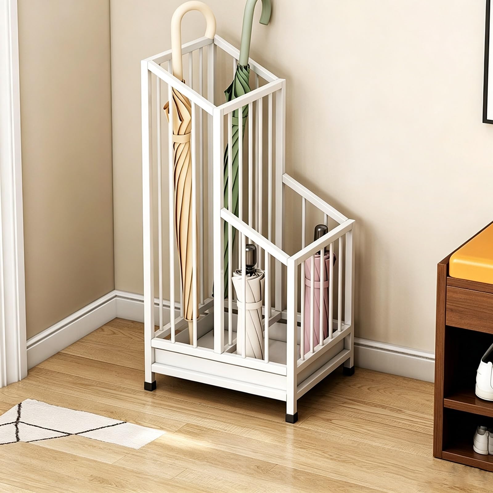 Soporte Para Paraguas Vertical Alto Metálico Para Interiores | Soporte para paraguas para recibidor, apto para hoteles, oficinas, hogares y locales comerciales(A,62x25x20cm)