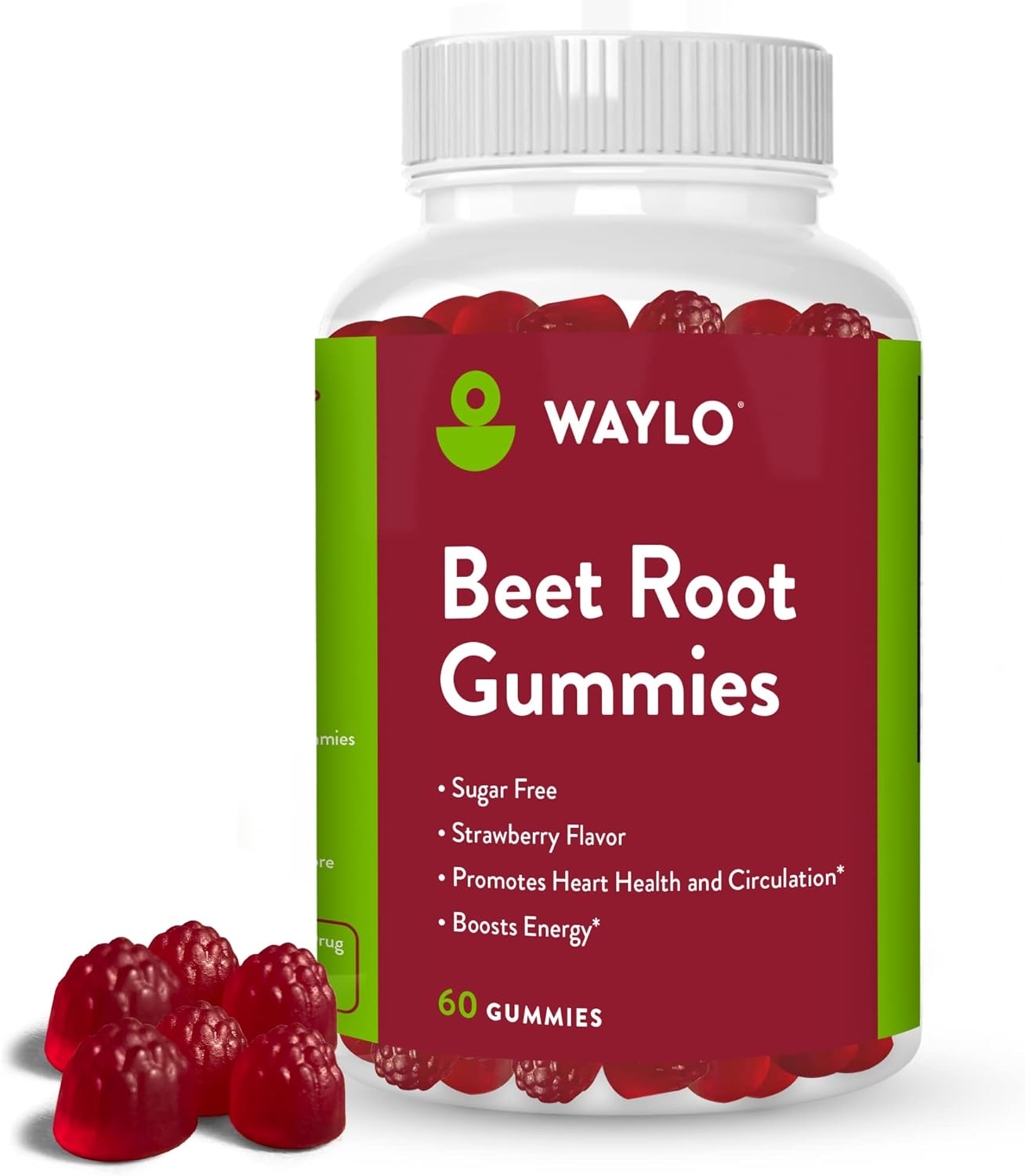 Waylo Sugar Free Chewable Beet Root Gummy Nitric Oxide