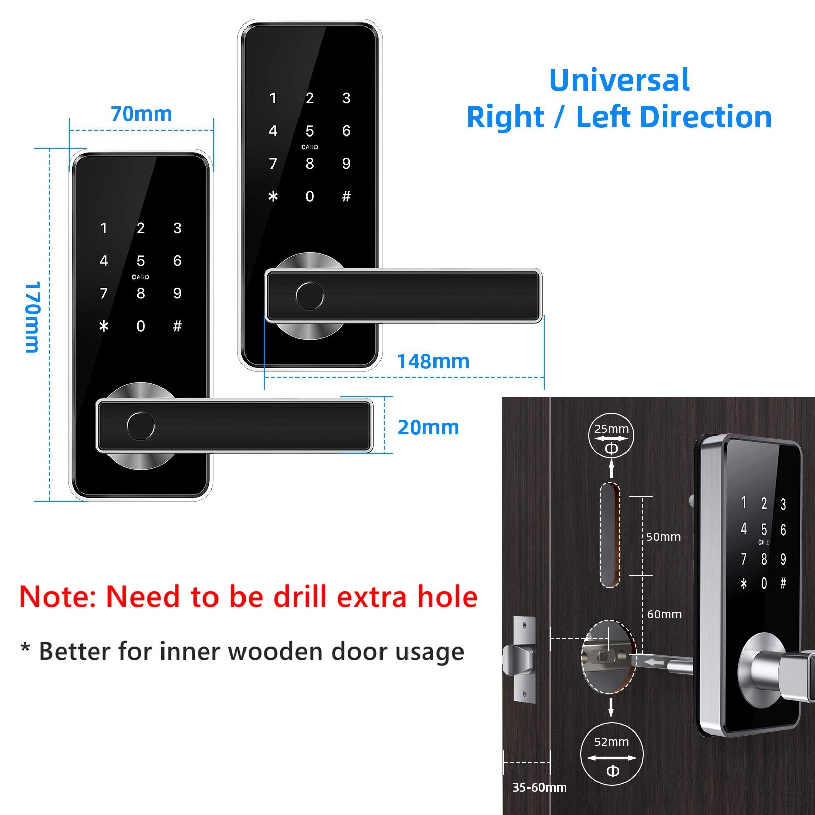 Buy Ruveno Smart Lock, Fingerprint Door Lock, Smart Door Lock, Keyless