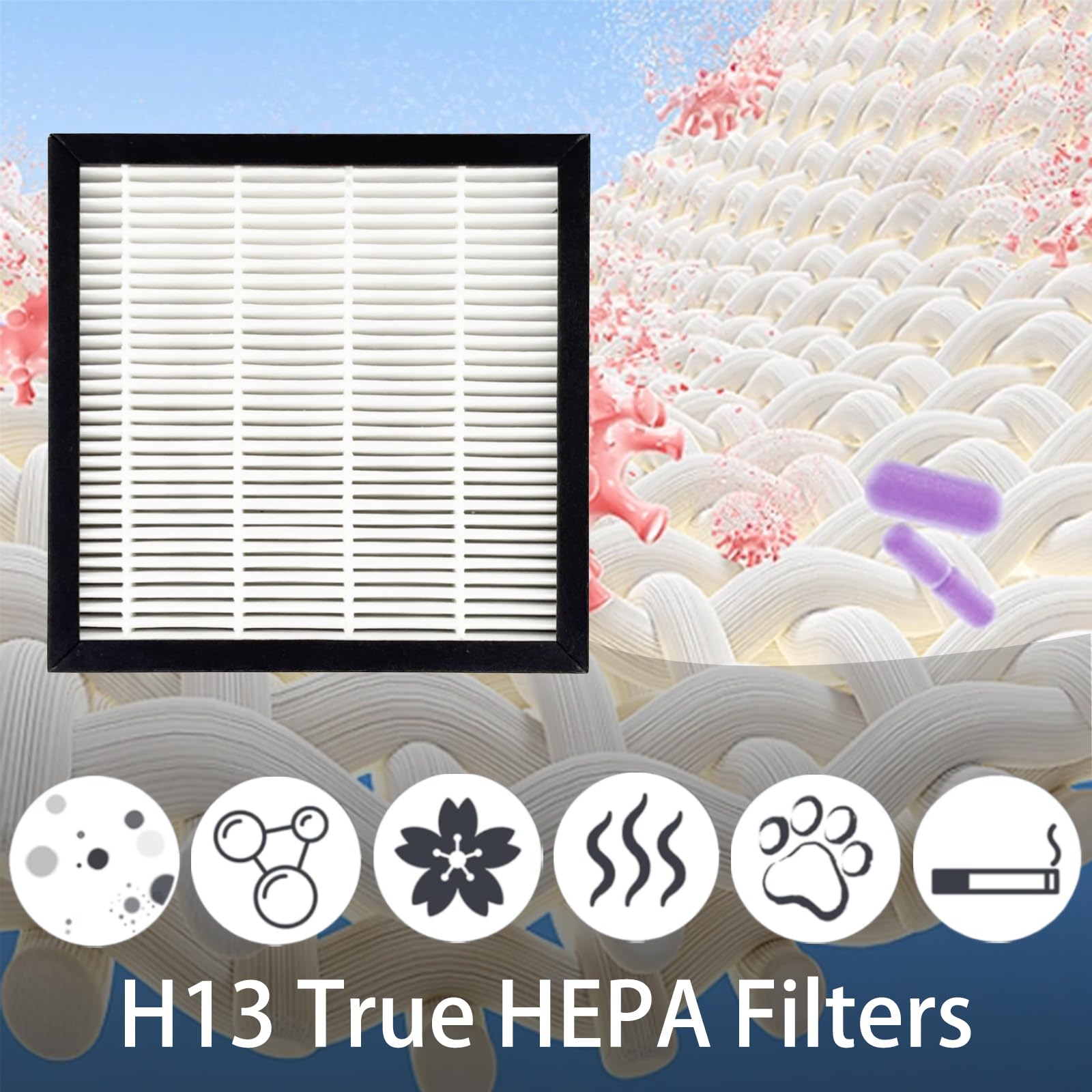 Filtro de repuesto F1715HE5 para purificador de aire Hunter HT1715, 2 en 1, H13 True HEPA con carbón activado, paquete de 4 modelos F1715HE5