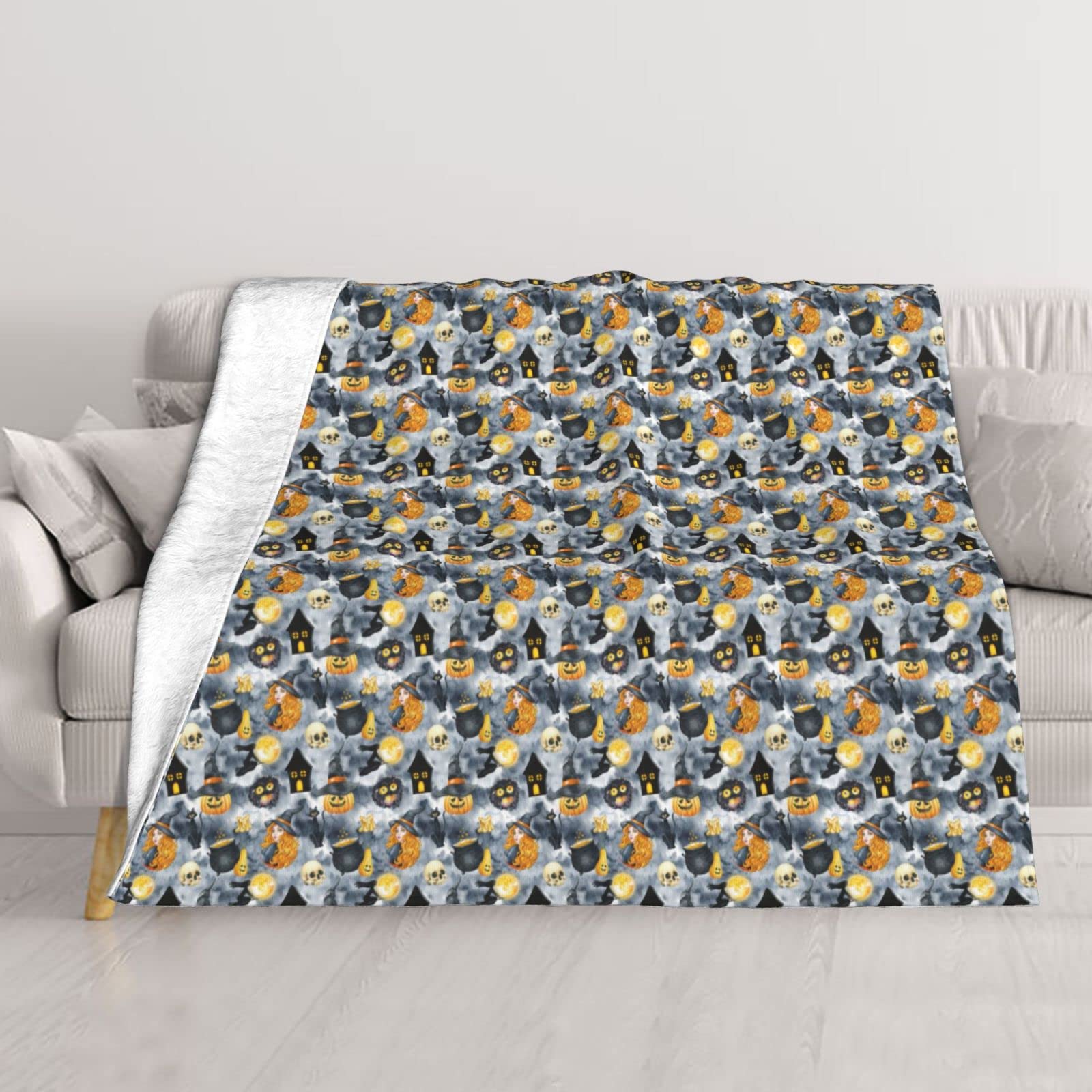 Couverture de climatisation Halloween sorcière BAFAFA plaid léger et respirant pour lit 203x152 cm