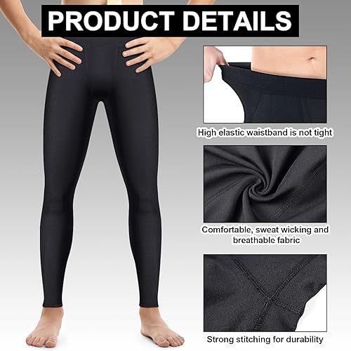 Vista 2 de Haysandy Leggings de compresión para niños, paquete de 2 mallas atléticas, pantalones de compresión de baloncesto, leggings deportivos para niños