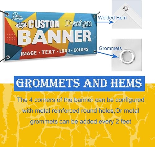 Miniatura 4 de Banners y letreros personalizados de vinilo a todo color para fiestas, negocios, cumpleaños, exteriores e interiores (3 x 6 pies)