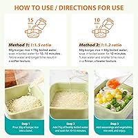 Vista 8 de Soeos Arroz Konjac orgánico, 8.8 oz (250 g) cada uno), alternativa de arroz a base de plantas, de cocción rápida, básico de despensa para salteados