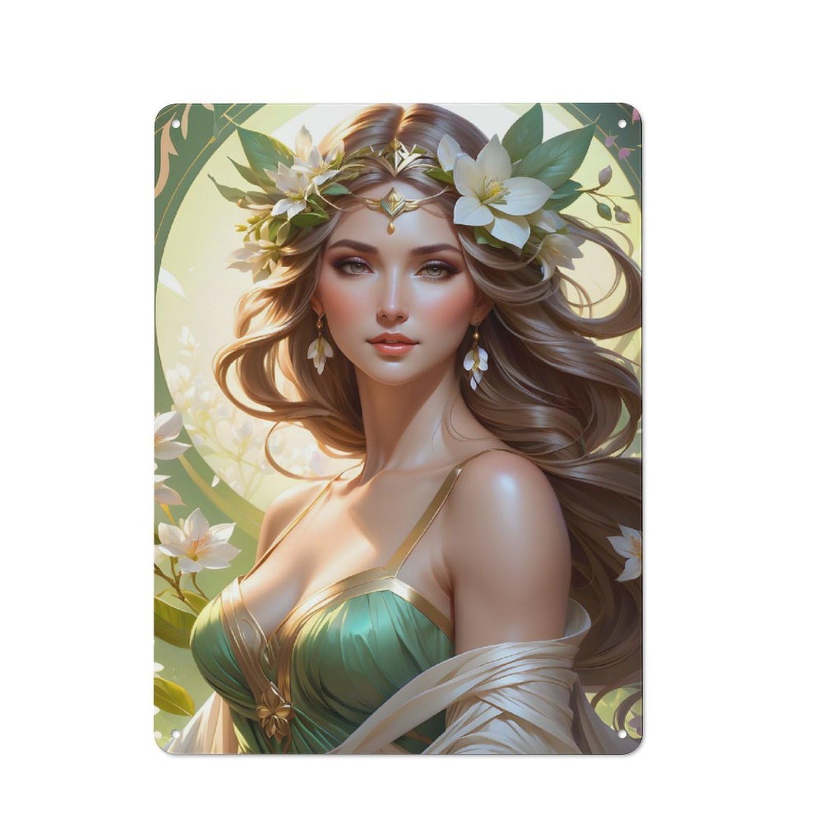 Tin Wall Plaque 40x30cm with Hazel Eyed Persephone for Garage Or Workshop, for Kitchen, Dining Room And Home Bar Wall Decor