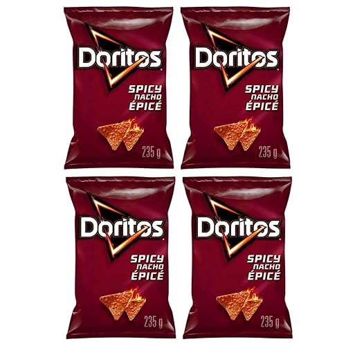 Doritos Spicy Nacho Tortilla Chips, 235 g8.3 oz (paquete de 4) enviados desde Canadá