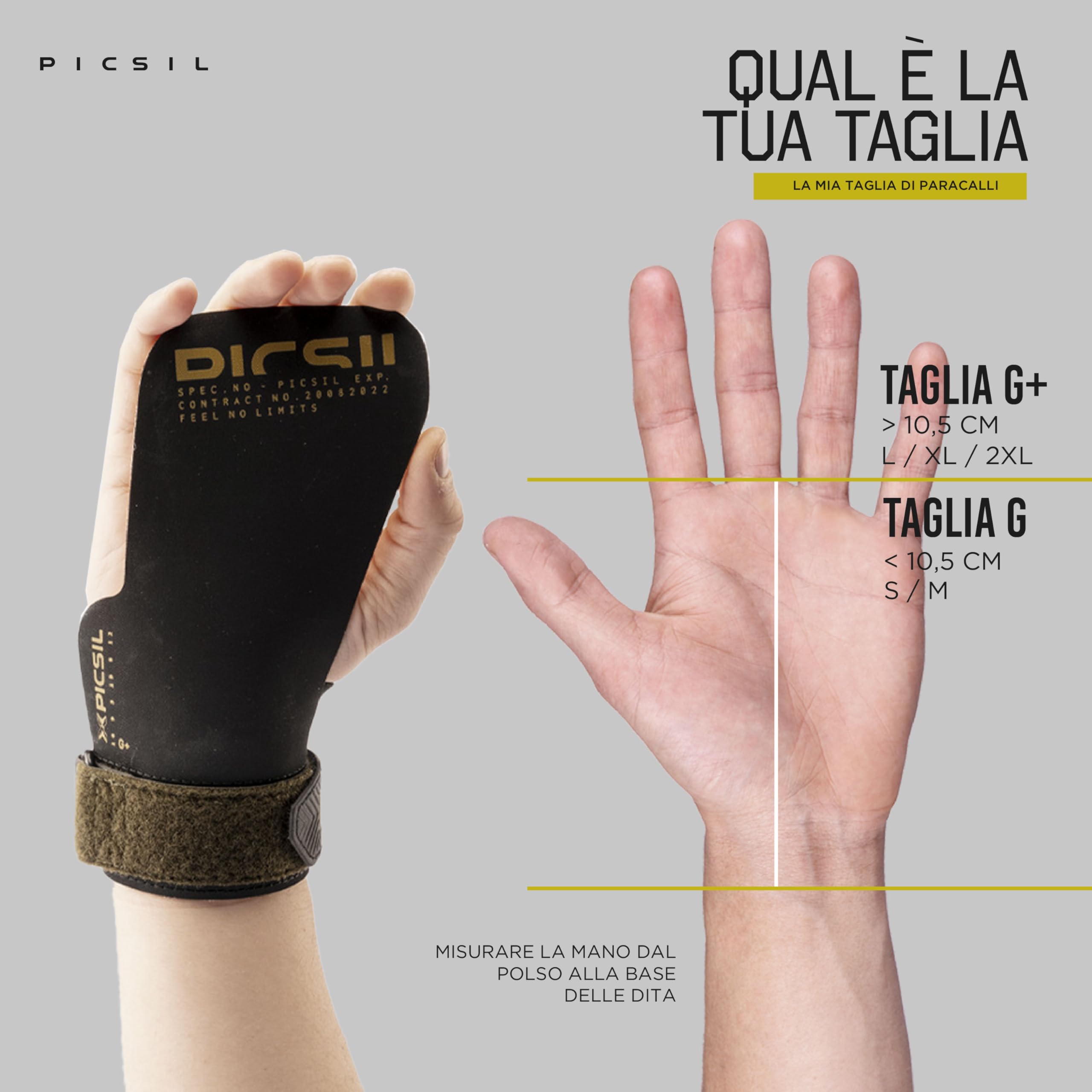 PICSIL - Paracalli Phoenix, Uso Senza Magnesio, per Barre Ruvide e Lisce, Grips Protezione Mani, Ideale per Cross Training, Ginnastica e Calisthenics