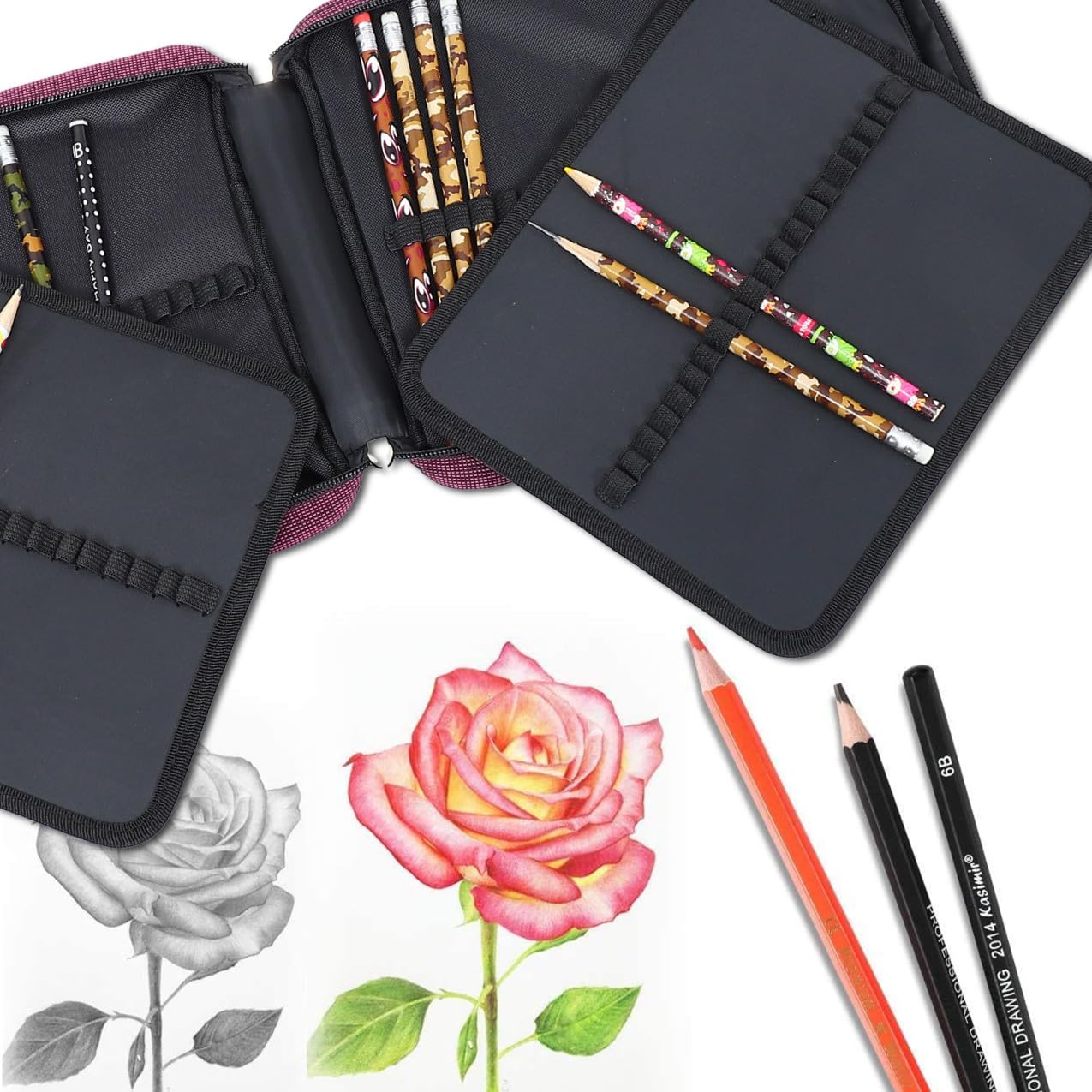SHINEOFI Schul Schreibwarentasche 120 Farben Stifteetui aus Frosted Cloth | Organisiertes Federmäppchen, Zeichentasche Unterwegs, Aufbewahrungstasche für Schreibwaren, Einschulung Deko