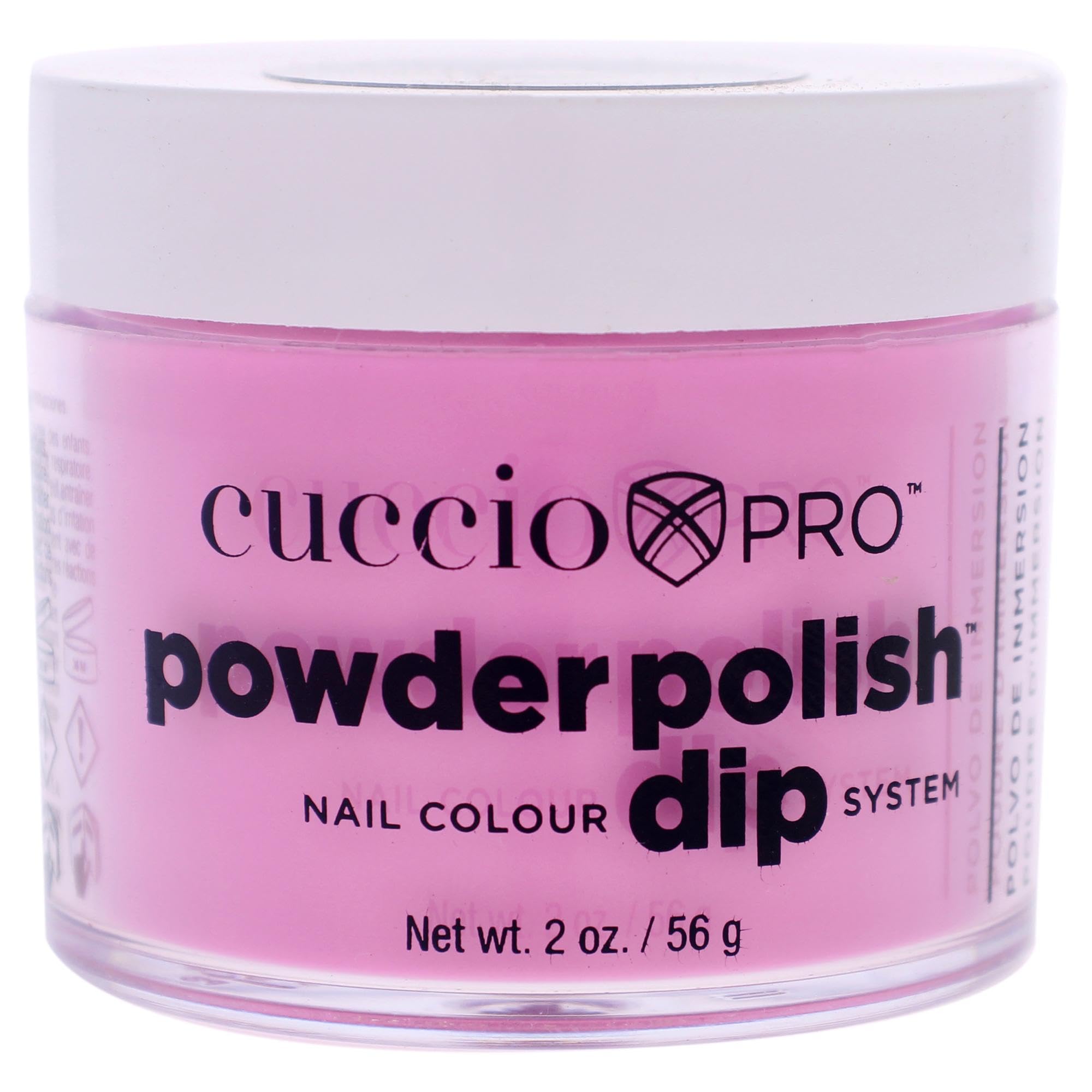 Cuccio Pink Pro Powder Polish Dip - Bubble Gum - Nail Lacquer For Manicures & Pedicures, Easy & Fast Application/Removal - No Led/Uv Light Needed - No