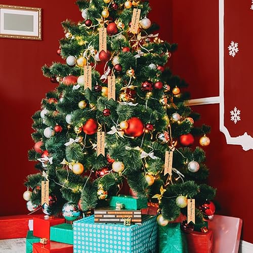 Miniatura 6 de Anwyll Etiquetas de regalo de Navidad, 100 etiquetas de regalo de Navidad con cuerda, etiquetas de regalo de papel kraft para regalos de Navidad,