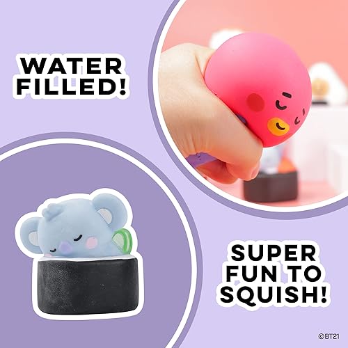 Miniatura 5 de Hamee LINE Friends BT21 - Lindo relleno de agua (serie 2 - Sushi) caja de mini juguetes para la ansiedad, bolsa de regalo de cumpleaños para bebé,