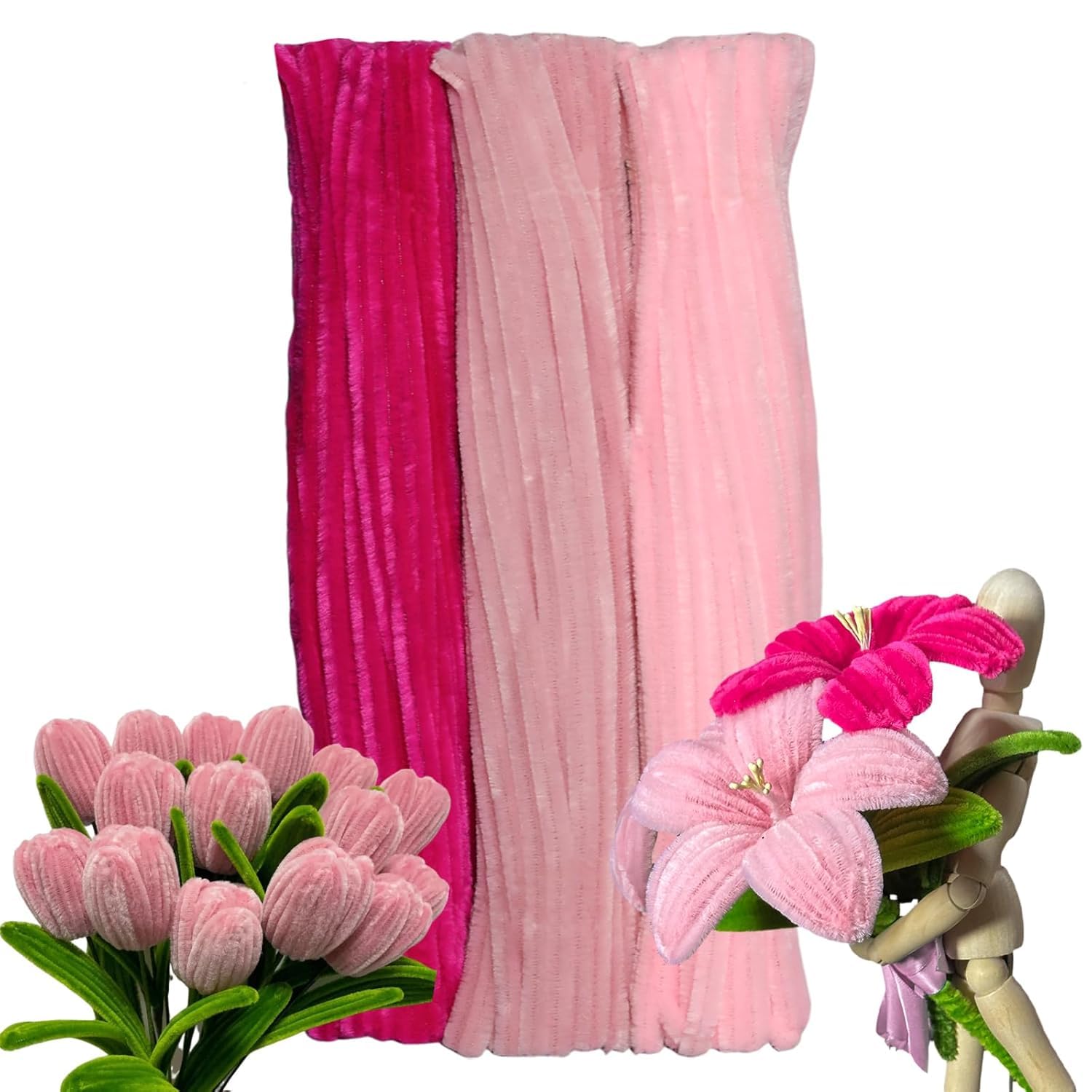 Chenille Pipe Cleaners - 150 Pcs DIY Craft Supplies -11