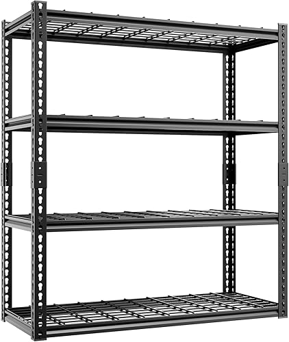 Estantes de almacenamiento de garaje de 4 niveles, 40 pulgadas de ancho x 20 pulgadas de profundidad x 60 pulgadas de alto, estantes de garaje de
