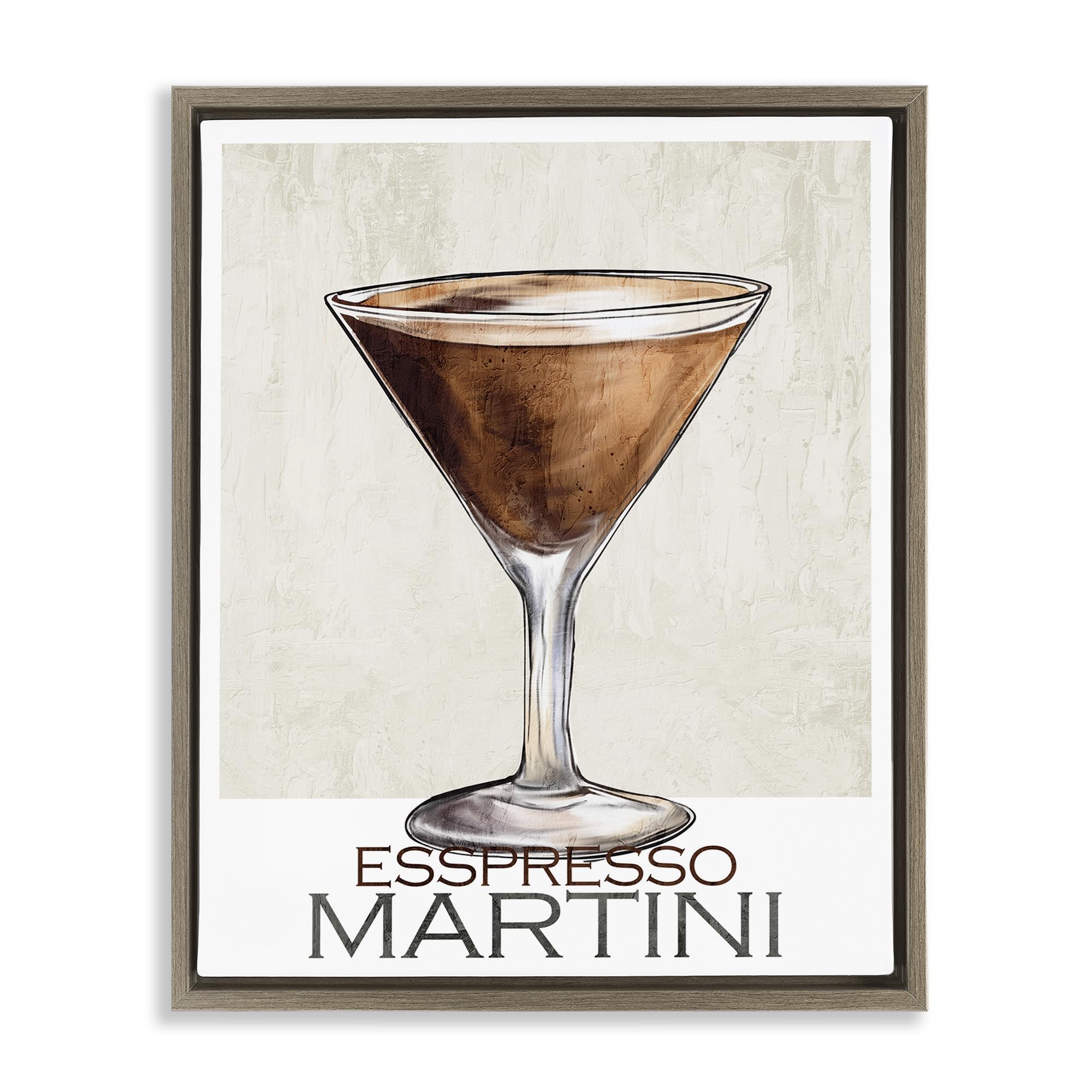 Stupell Industries Montalcino Elm (Textured) Sophisticated Espresso Martini, 16 X 20 Inch Canvas In Floater Frame