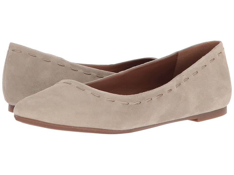 

Frye Kiki Stitch Ballet (Cement Kid Suede) Women's Dress Flat Shoes