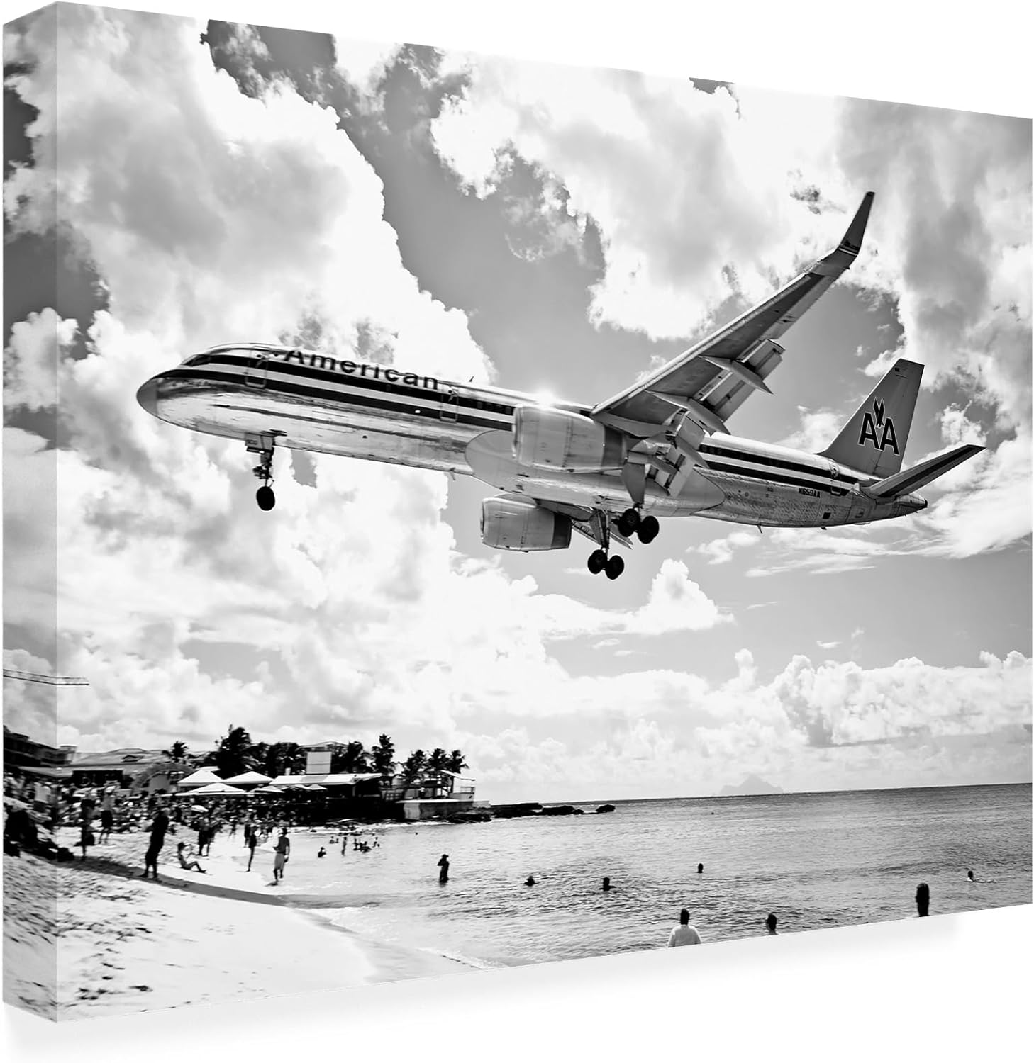 Trademark Fine Art American Airliner Canvas Art by Preston, 18 by 24-Inch