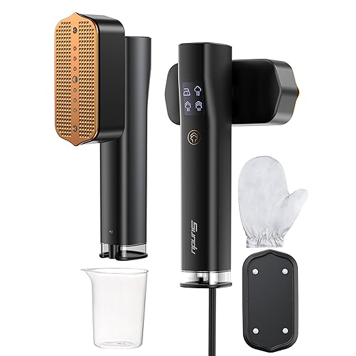 Travel Steamer for Clothes,15s Fast Heat-up Portable Iron,35mins Runtime & 100ml Large Tank,25g/min Steam,Ceramic Panel,Stands on Desk,Wrinkle Remover for Travel, Home, Office(Black)