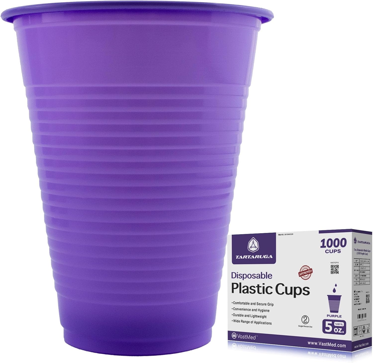 1000 PCs Disposable 5oz Purple Plastic Cups Durable, Multi-Purpose Cups for Parties, Beverages, Portion Control, Arts & Crafts, Snacks, and DIY Projects – Convenient & Leak-Proof Purple 1000