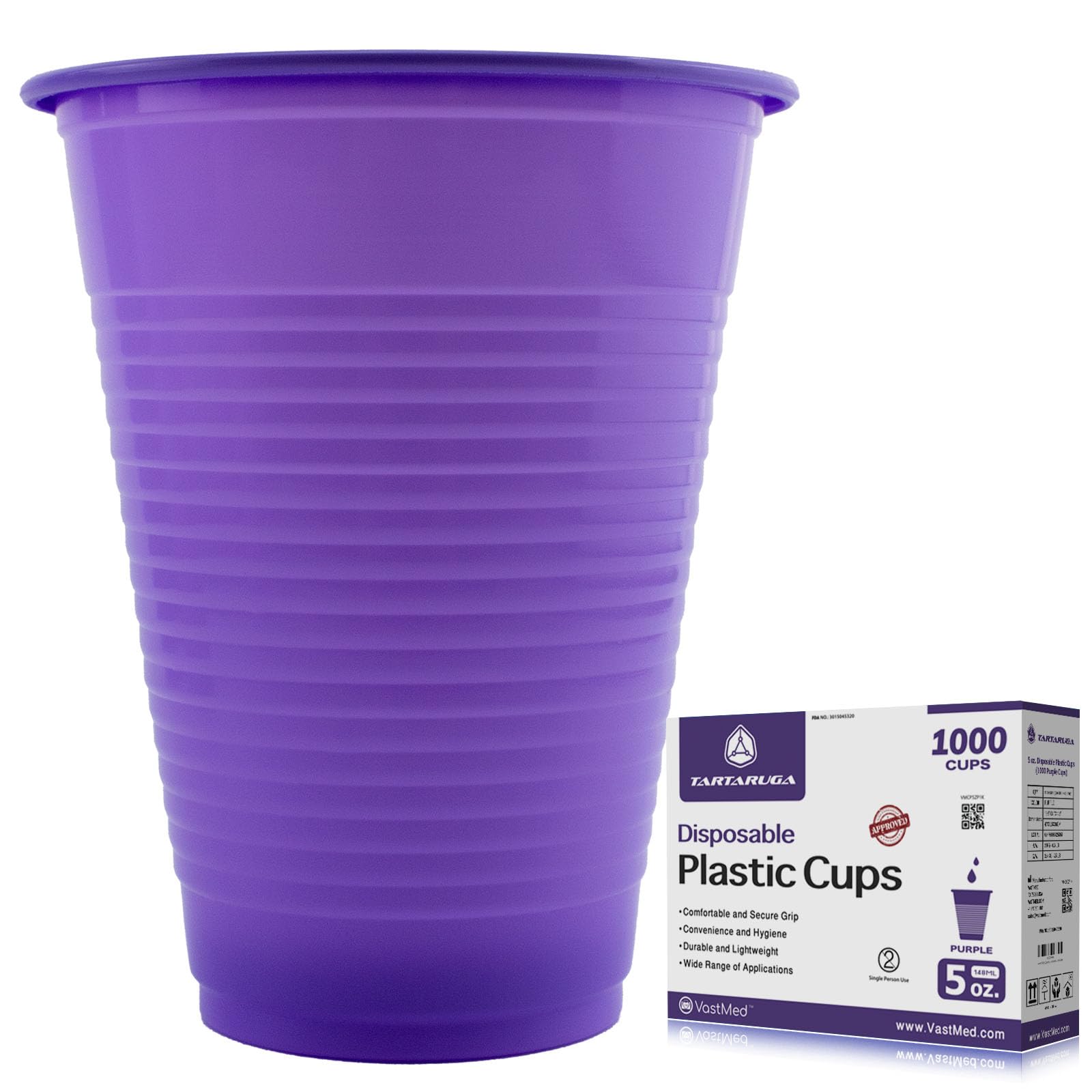 JEVOLVE 1000 Pcs Disposable 5 oz Plastic Cups | Disposable Drinking Cups Multi Color | Double-Coated for Durability Embossed Grip Cups for Office
