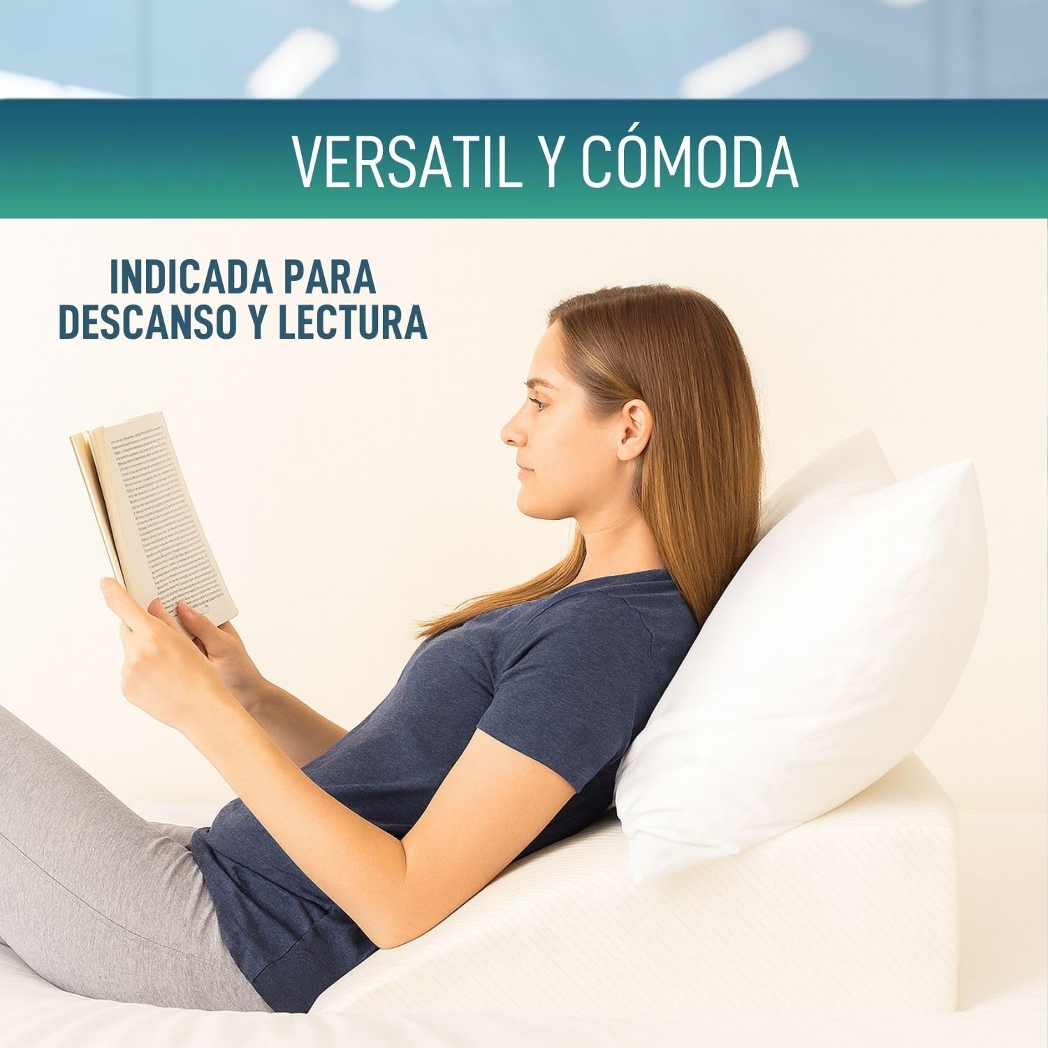 OrtoPrime Almohada Piernas Elevadas con Varices Cojín Reposapiernas VISCOELÁSTICO Cojín Elevador piernas ORTOPÉDICO Almohada Piernas Dormir Cuña piernas Cansadas - Cojín Piernas Hinchadas