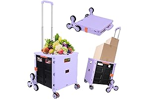 Foldable Utility Cart with Stair Climbing Wheels
