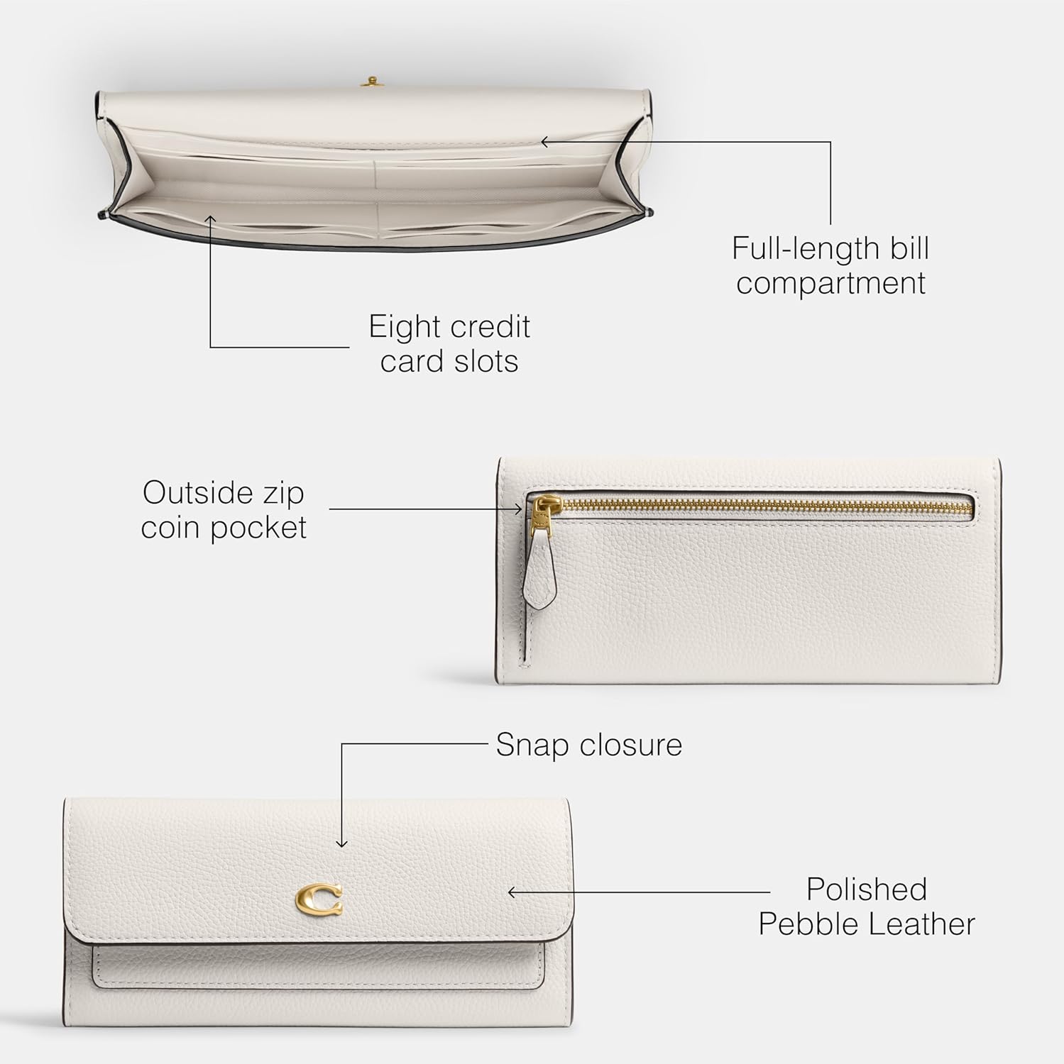 COACH Essential Long Wallet, B4/Chalk - Image 3