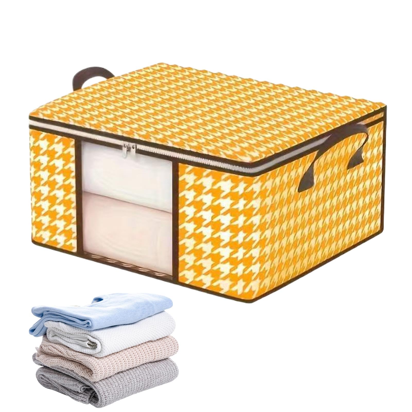 Clothes Storage Bag Organizer - Dustproof Large Capacity Closet Storage Bag with Zipper | Foldable Space Saver for Comforters, Blankets Seasonal Clothing, Durabl Storage Solution for Home Organization