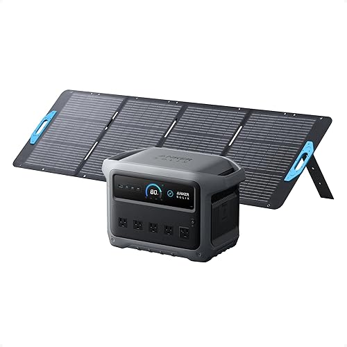 Anker SOLIX C1000 Gen 2 Portable Power Station with 200W Solar Panel, 2,000W (Peak 3,000W) Solar Generator, Full Charge in 49 Min, 1,024Wh LiFePO4 Battery for Home Backup, Power Outages, and Camping