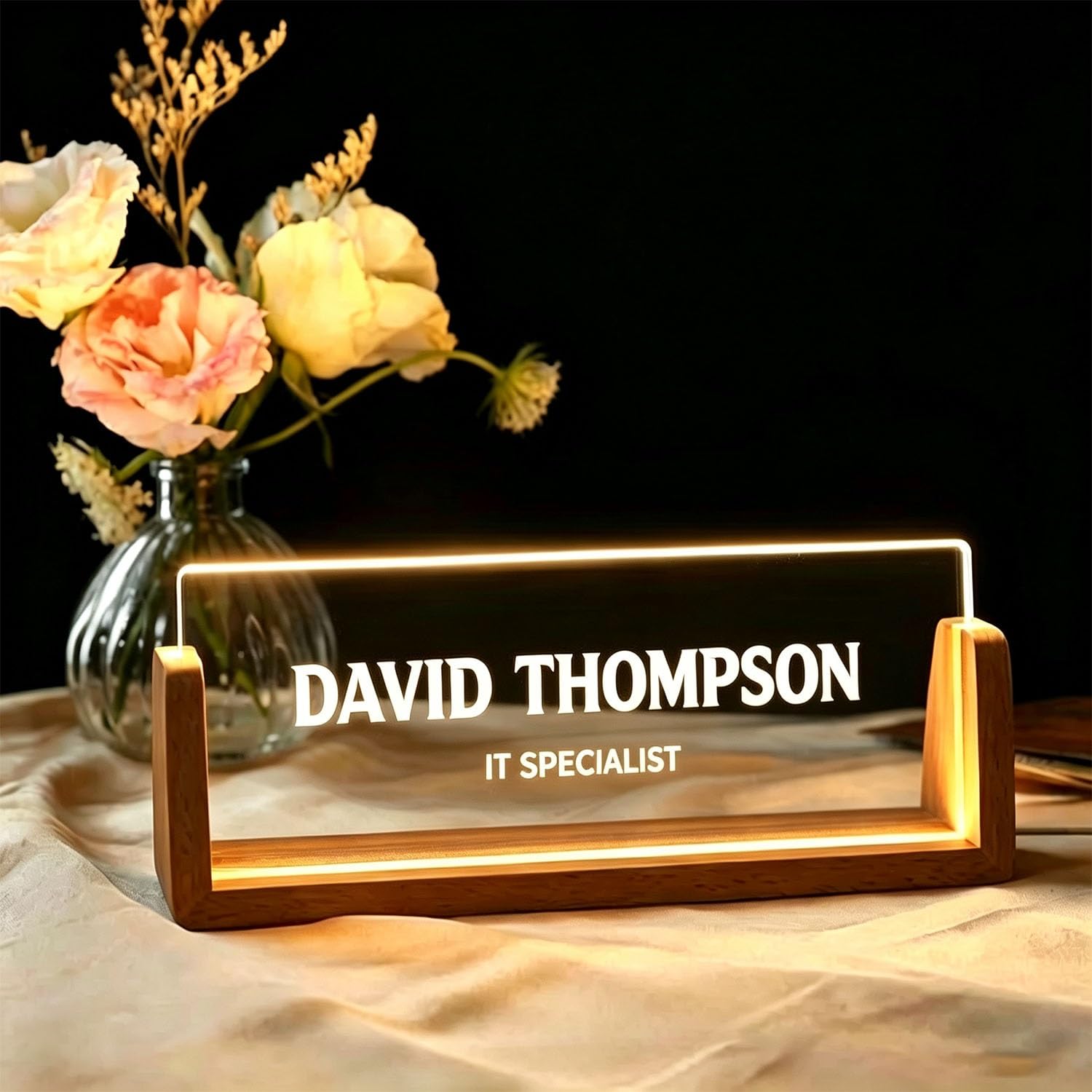 Personalised Acrylic Desk Nameplate, Custom Name Teacher Appreciation Gifts