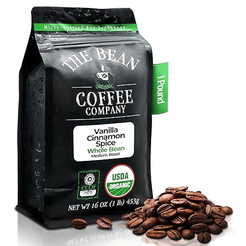 Miniatura 10 de The Bean Organic Coffee Company Mocha Java, tostado medio, café en grano entero, bolsas de 16 onzas (paquete de 2)