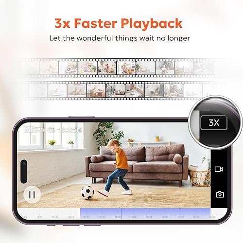 Miniatura 7 de owltron Cámara de seguridad para interiores 2K, cámara 360 para seguridad en el hogar con detección de movimiento, cámara de monitor de bebé con