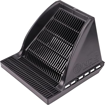 NDS 1200DSG Square Catch Basin Drain Downspout Grate, Fits 12-Inch Square Catch Basin Drain, Riser, or Low-Profile Adapter, 12-Inch, Plastic, Black