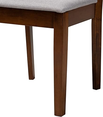 Miniatura 7 de Baxton Studio Genesis - Juego de 2 sillas de comedor, gris/marrón nogal Gris/marrón nogal,marrón, beige (Beige/Dark Brown),gris/marrón