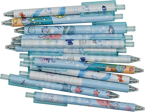 Vista 36 de Maydahui 12 bolígrafos de gel con diseño de oso de dibujos animados para niñas, bolígrafos retráctiles de impresión animal de tinta negra