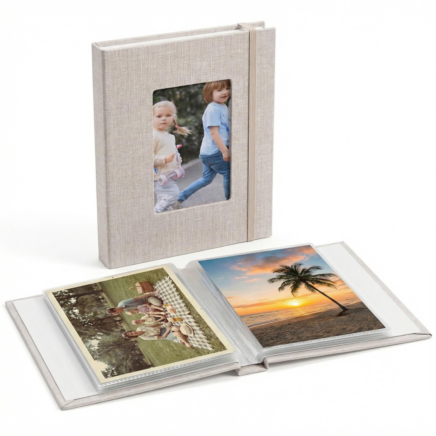 QWORK® 2 Pack Photo Albums, 6x4'' 26-Page 52 Pictures Slip-in Album, for Wedding Anniversary