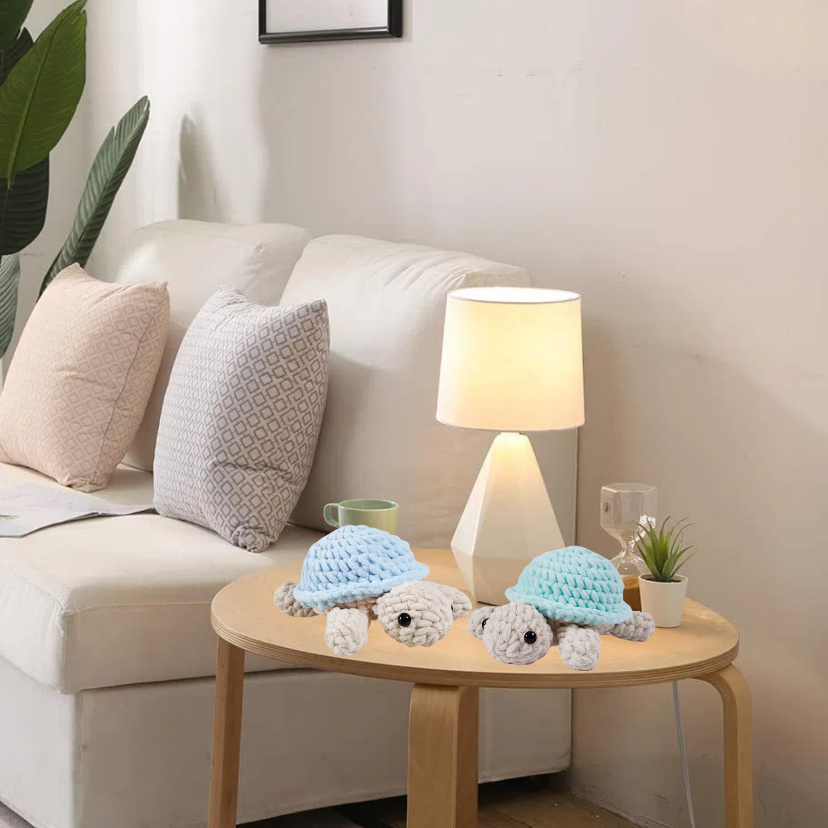 Eelexa Häkelset für Anfänger, Amigurumi Häkeltier-Kits, mit Schritt-für-Schritt-Video-Tutorials für Kinder, Erwachsene, Anfänger, 2 Stück Schildkröten
