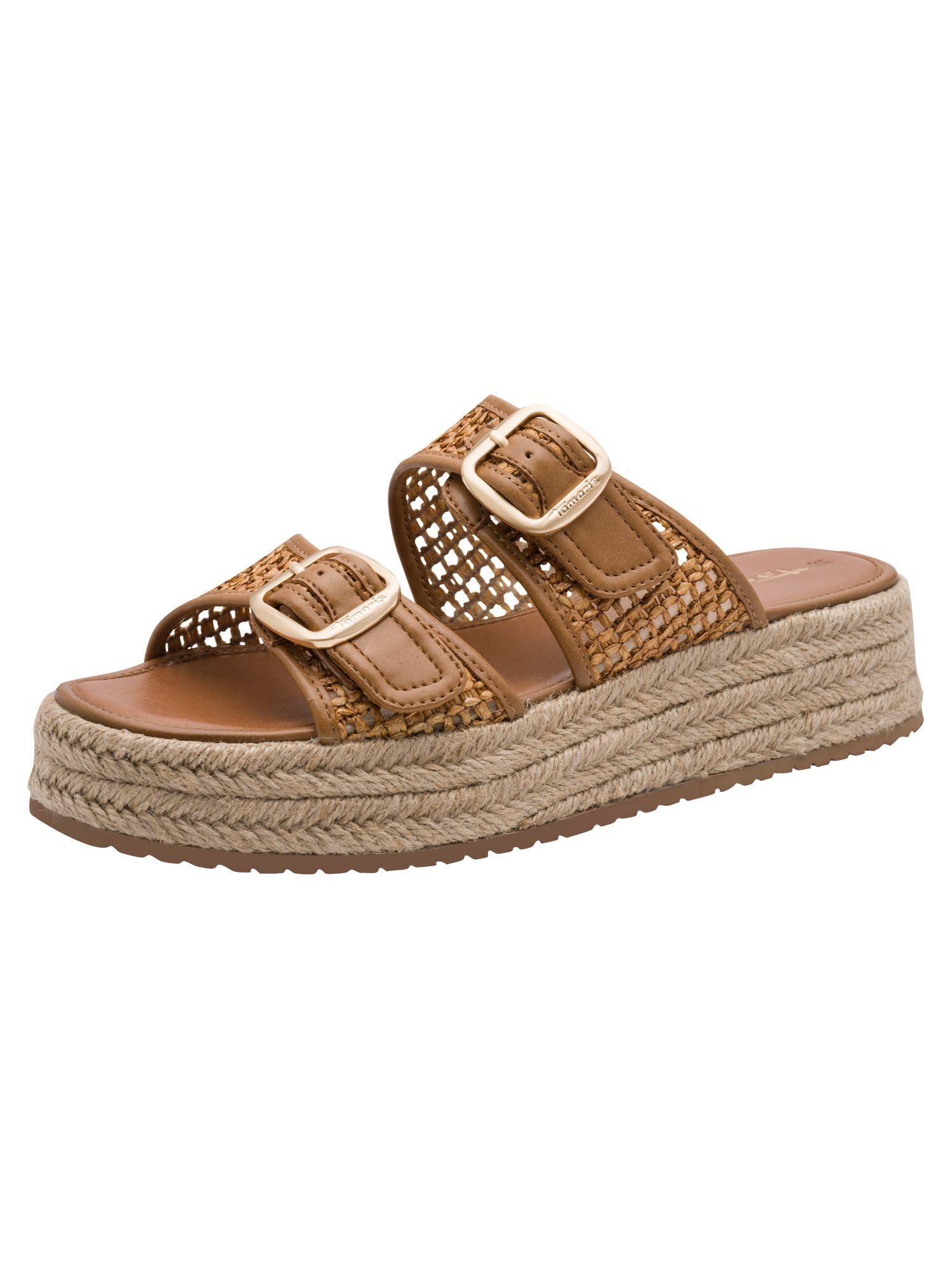 Tamaris Women's mule with wedge heel brown 6.5 UK