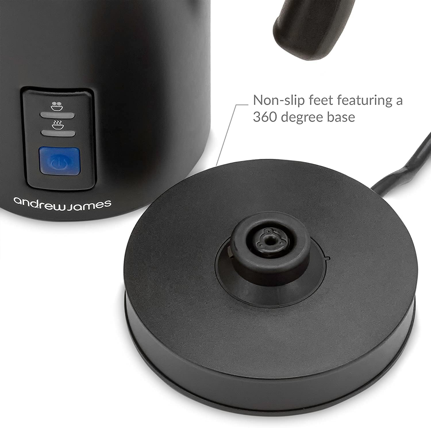 Andrew James Multi-Functional Electric Milk Frother Hot Chocolate Heater Warm Jug, 2 Attachments Incl Whisk, Coffee Cappuccino Latte Machine, Non-Stick Easy Clean, 300ml 360 Degree Base 500W (Black) 9 71 JRMoWEnS. AC SL1500