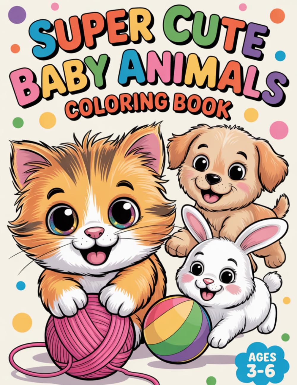 Super Cute Baby Animals Coloring Book: Fun and Adorable Animal Activities for Kids Ages 3-6