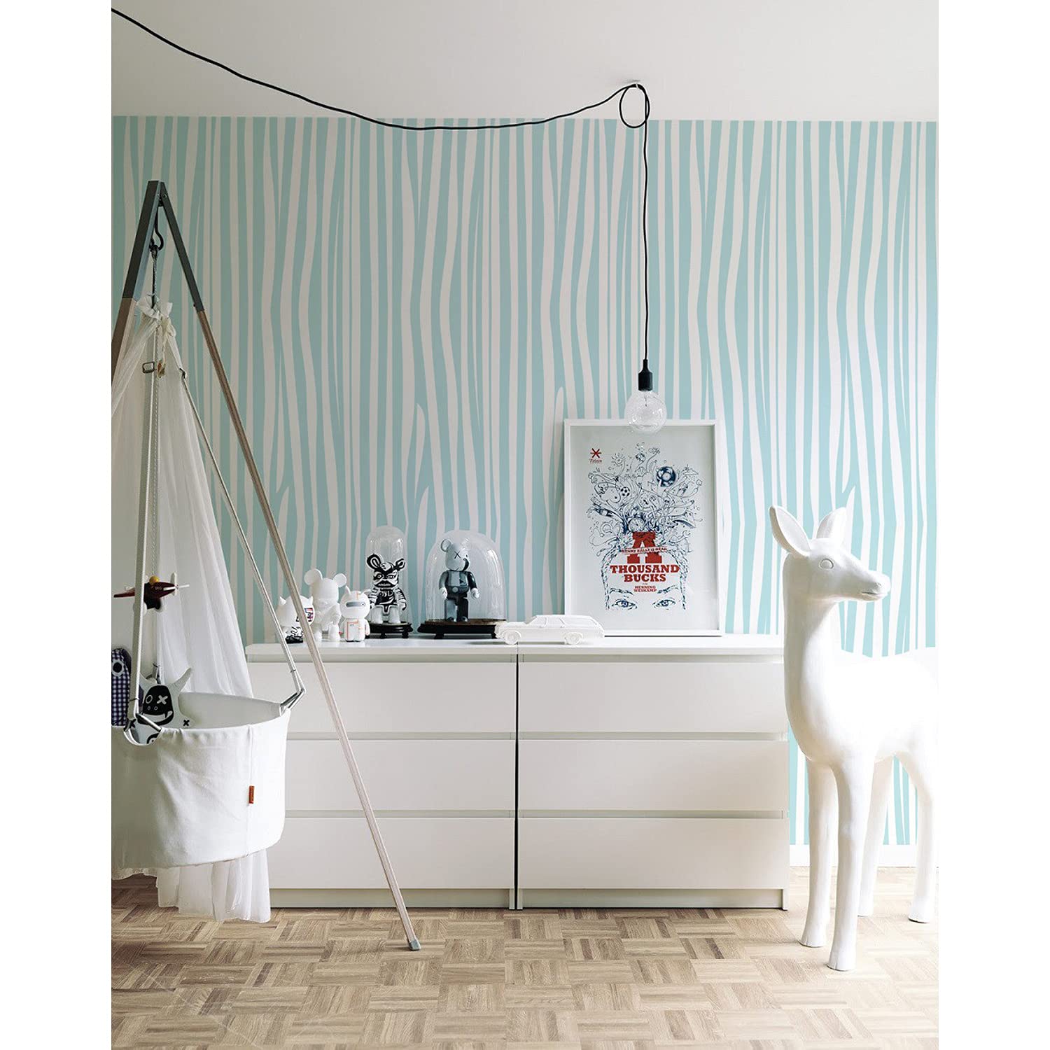 Papier Peint Zèbre Simple 152x104cm Décoration en Tissu Intissé pour Mur et Meuble Coloray