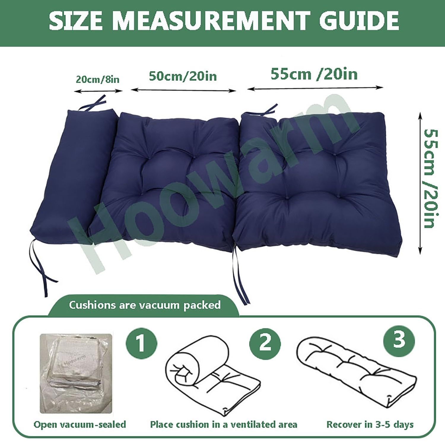 Cuscini per Sedia a Dondolo in Vimini Impermeabile Cuscino per Sdraio da Giardino Antiscivolo Cuscinos per Lettino Prendisole per Interni,Esterni, Altalena, Patio，Balcone, Spiaggia(A1,125x55x10cm)