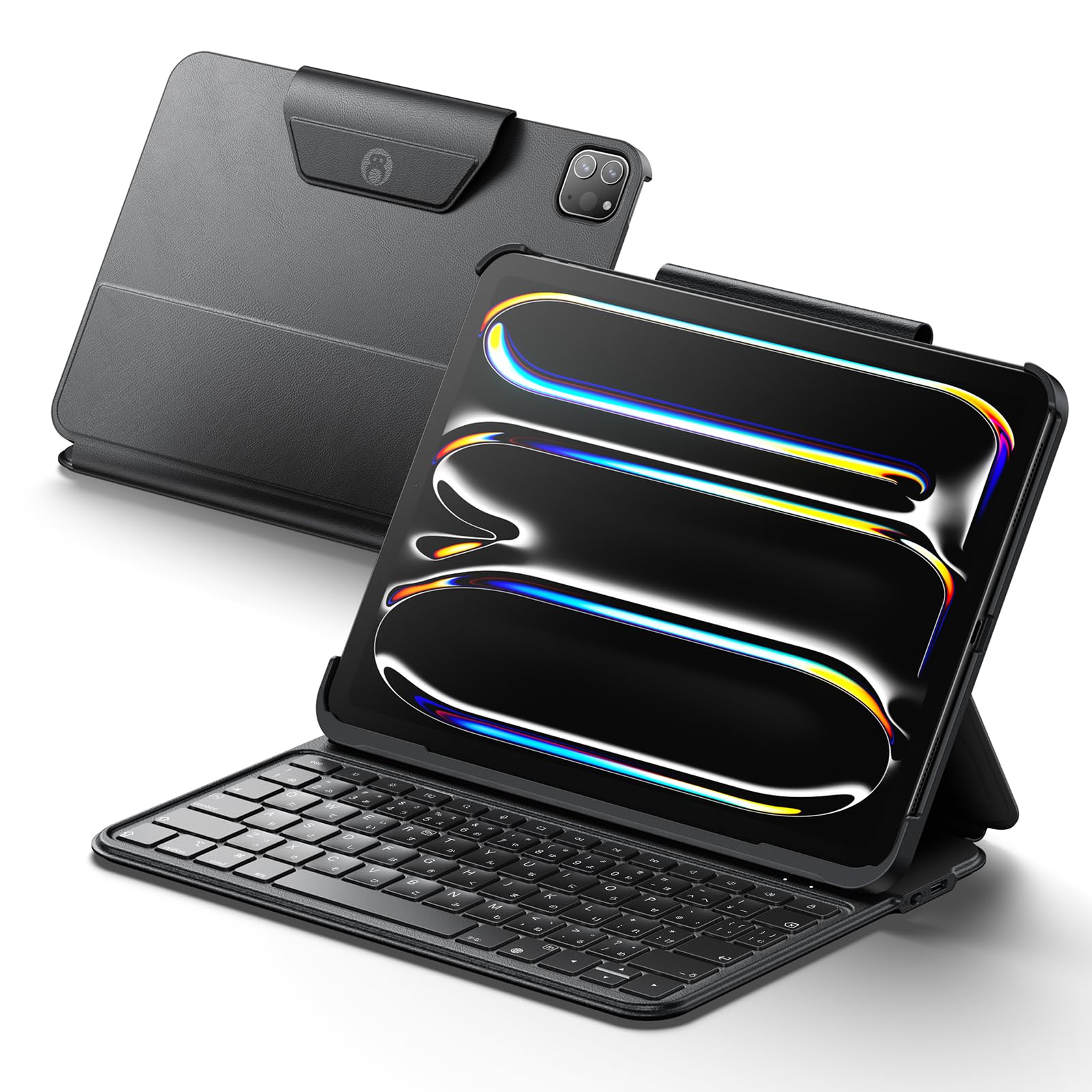 iPad用 ブラック キーボードケース Amazon | 縦置きiPad Air 11インチ(2024 M2/2025 M3) キーボード