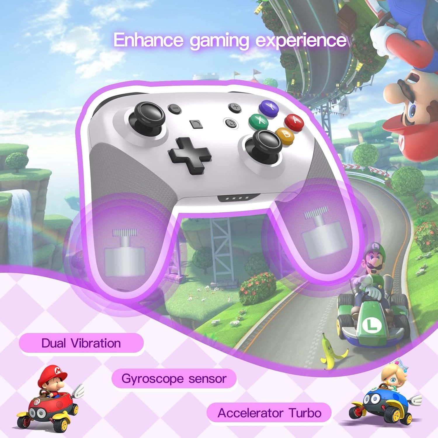 JDDWIN Wireless Mini Controller Compatible With Nintendo Switch 2/Lite/Oled/Switch Pro Controller,Switch Remote Gamepad with NFC Amiibo,Dual Vibration, Wake -Up And Motion Control Function [nintendo_ds]