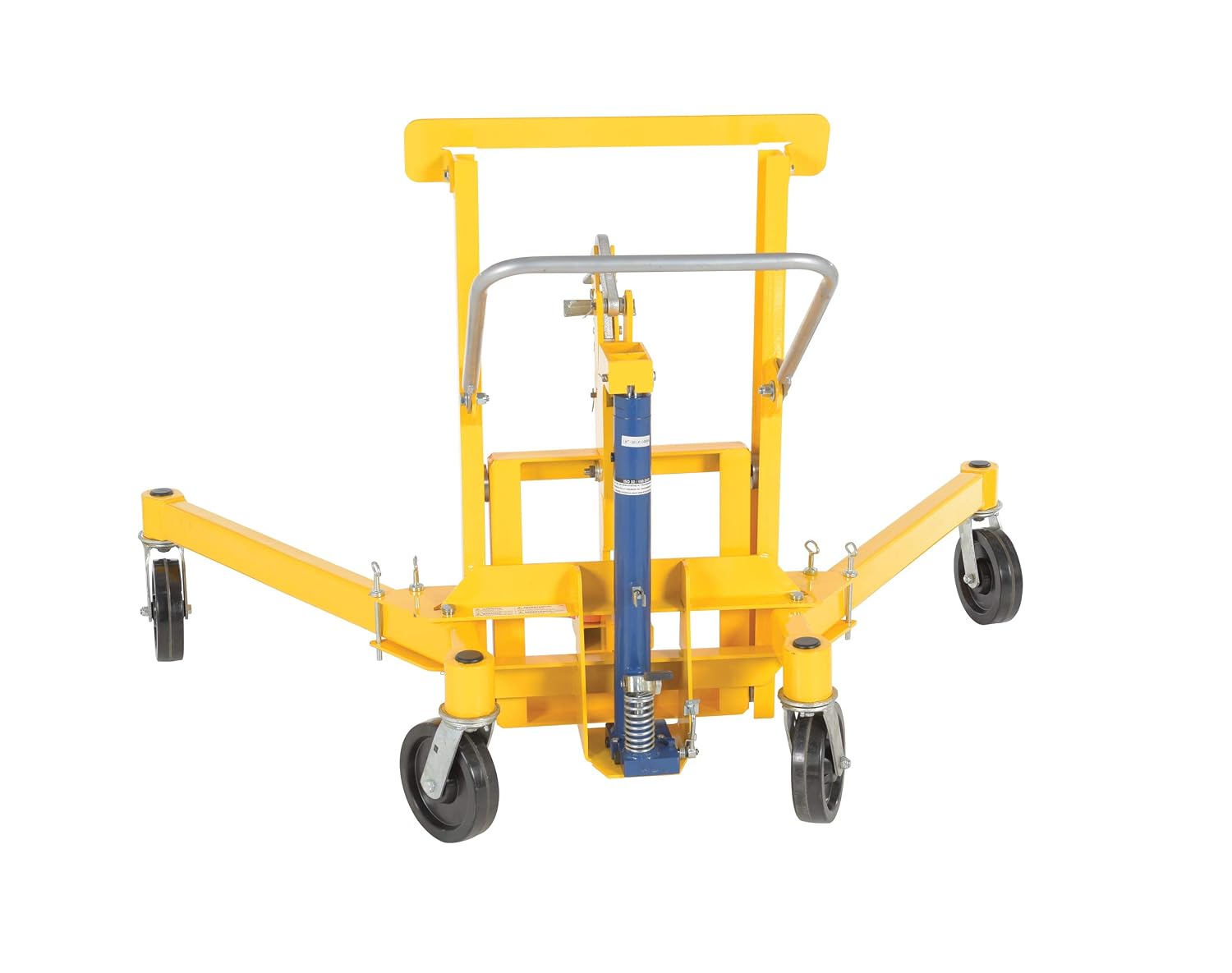Vestil DCR-880-H Steel Economical Foot Pump Drum Transporter 55 Gallon 1500 Lb. Capacity Yellow