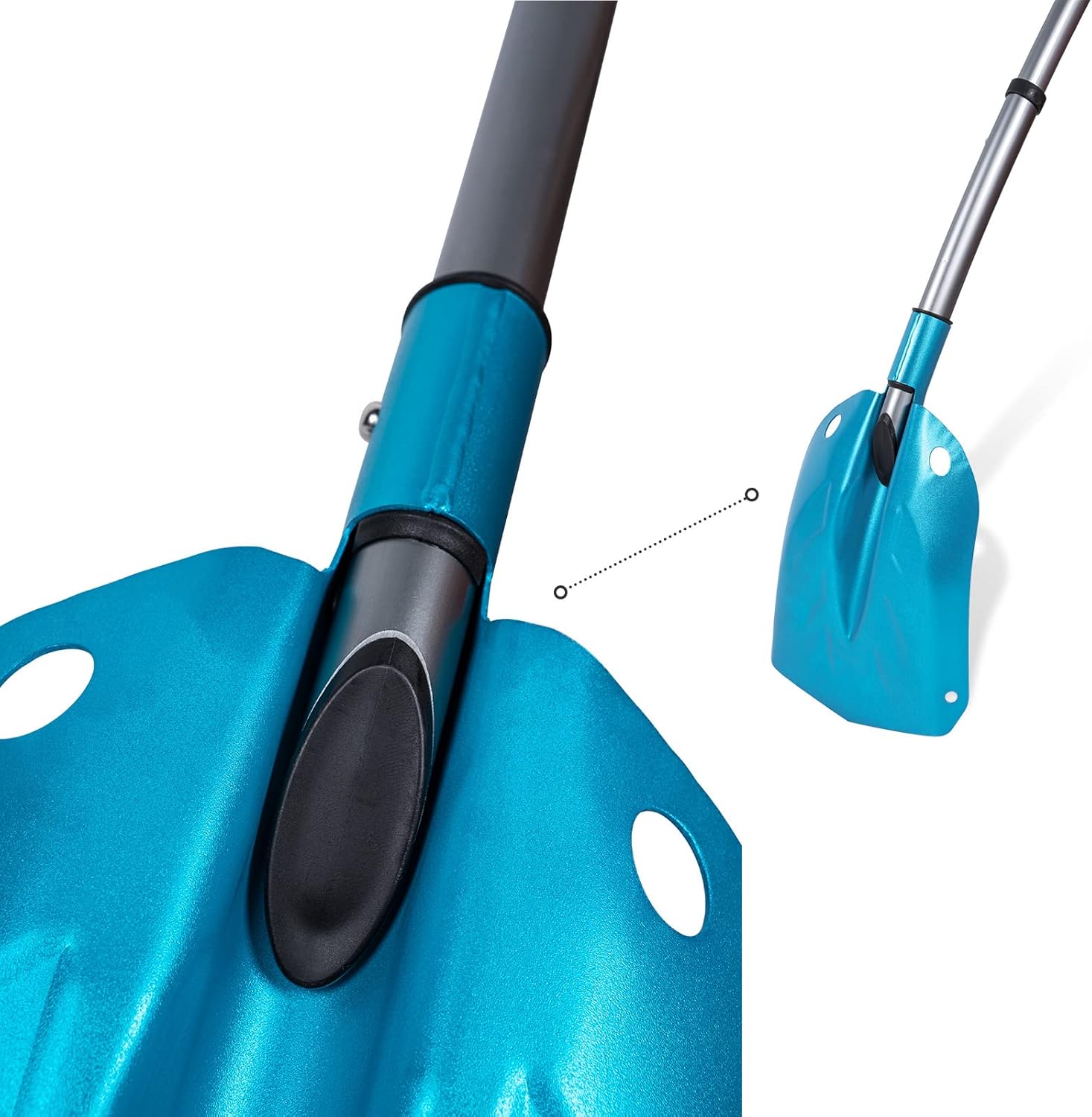 review G2 Backcountry Lightweight Telescopic Avalanche Snow Shovel, Storage Down to 13 inch, Durable Aluminum Alloy Material, ABS Anti-Slip Proof Handle, Compact Storage Size (Blue)