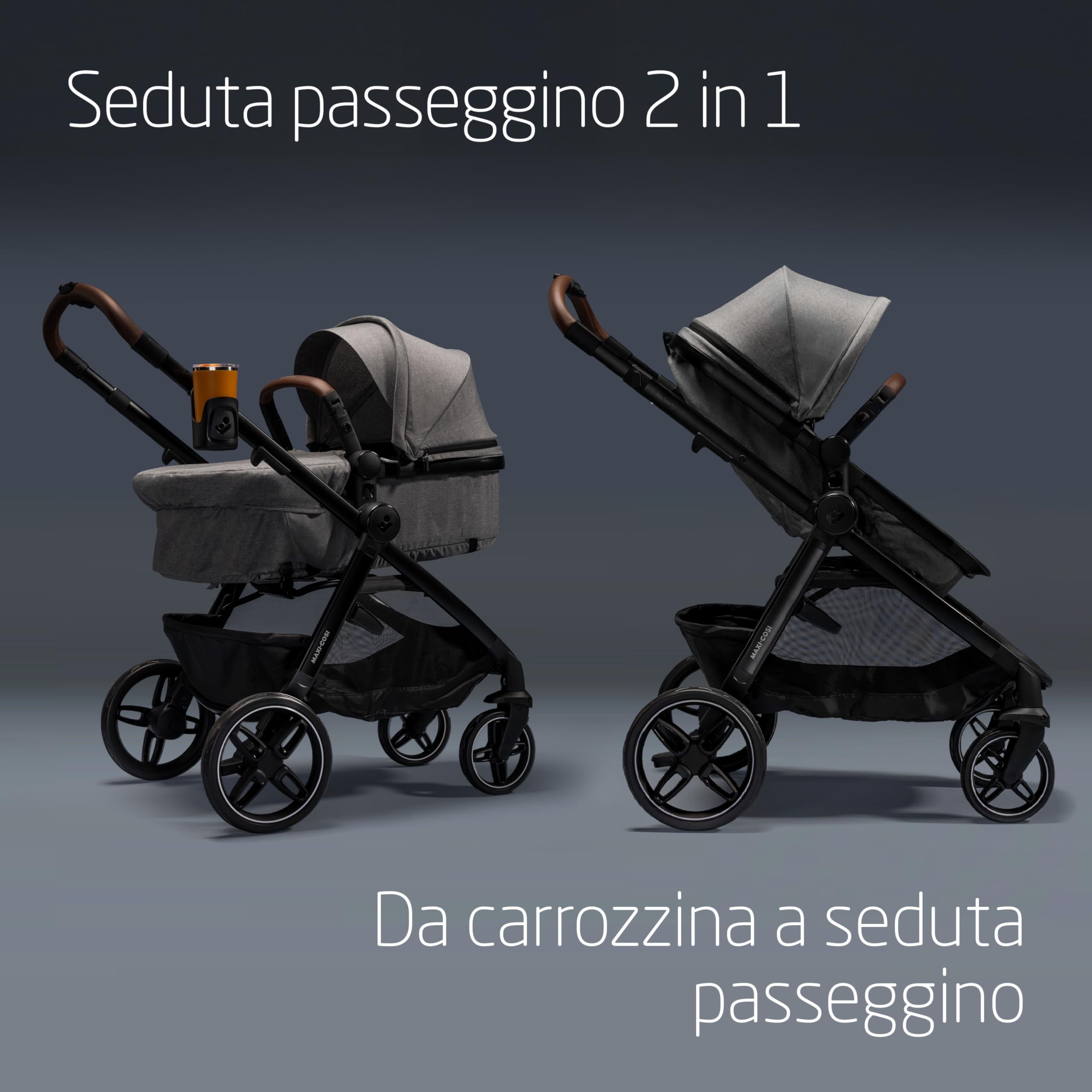 Maxi Cosi Zelia Select Trio Passeggino Trio 0-4 anni 0-22 kg CabrioFix S i-Size Grigio