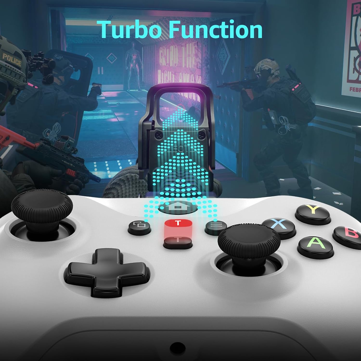 Kamylorus Wired Controller for X-BOX/PC, Hall Effect Joysticks&Triggers Gamepad with Turbo, 3.5mm Headphone Jack/Dual Vibration, Compatible with X-BOX One/S/X, X-BOX Series S/X, PC, IOS, Android Platforms(White, 7.2ft)